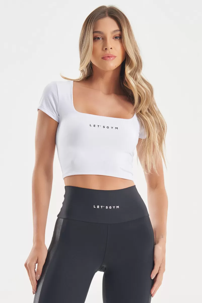 Lets Gym - White Comfort Duo Crop Top - 2758BR