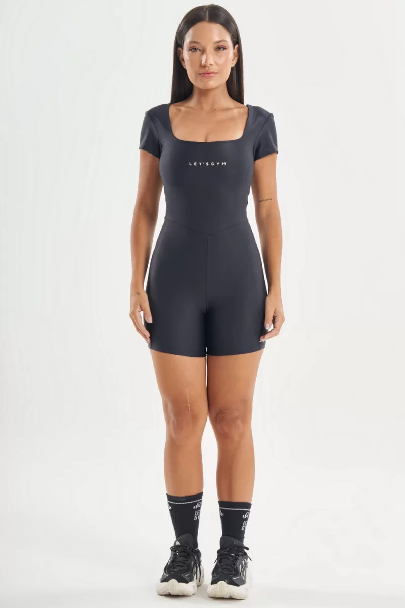 Lets Gym - Black Comfort Duo Romper - 2760PT