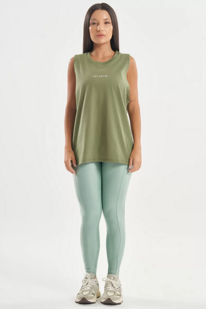 Lets Gym - Tank Shirt Soft Basic Military Green - 2848VDM Lets Gym - Tank Shirt Soft Basic Military Green - 2848VDM