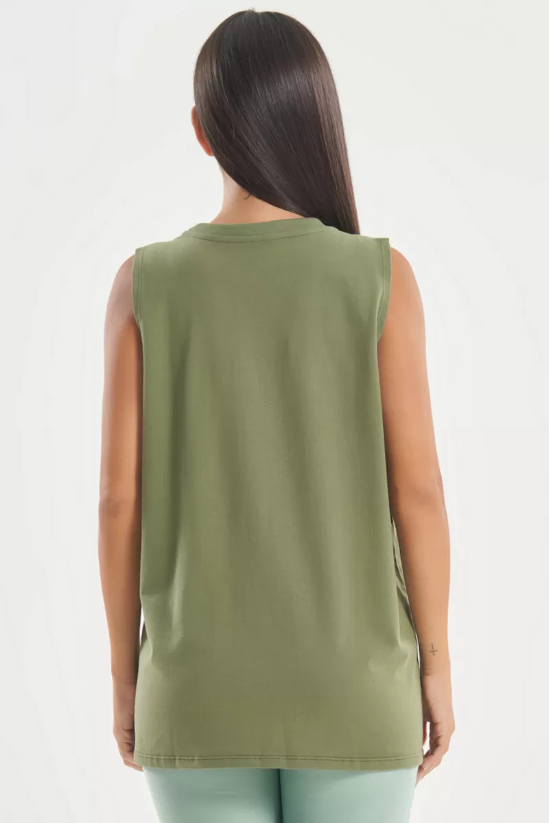 Lets Gym - Tank Shirt Soft Basic Military Green - 2848VDM Lets Gym - Tank Shirt Soft Basic Military Green - 2848VDM