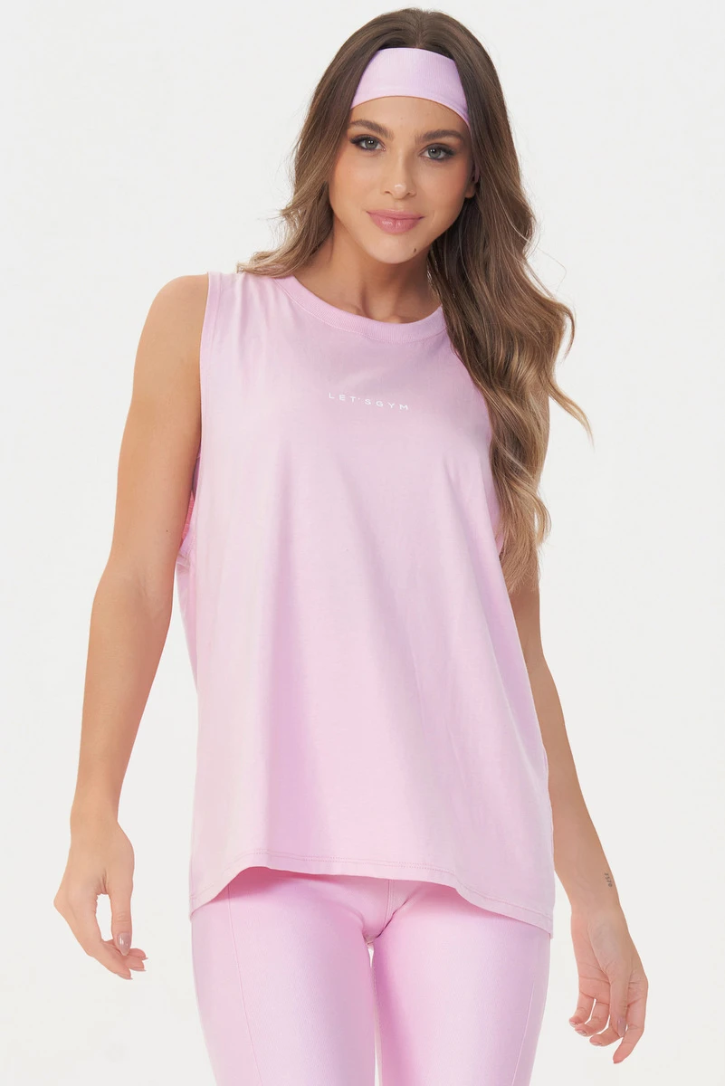 Lets Gym - Tank Shirt Soft Basic Light Pink - 2848ROC Lets Gym - Tank Shirt Soft Basic Light Pink - 2848ROC