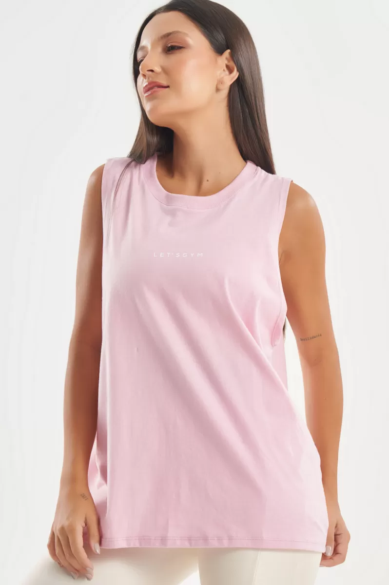 Lets Gym - Tank Shirt Soft Basic Light Pink - 2848ROC