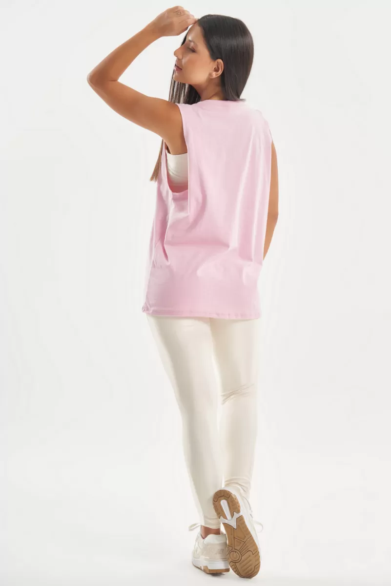 Lets Gym - Tank Shirt Soft Basic Light Pink - 2848ROC