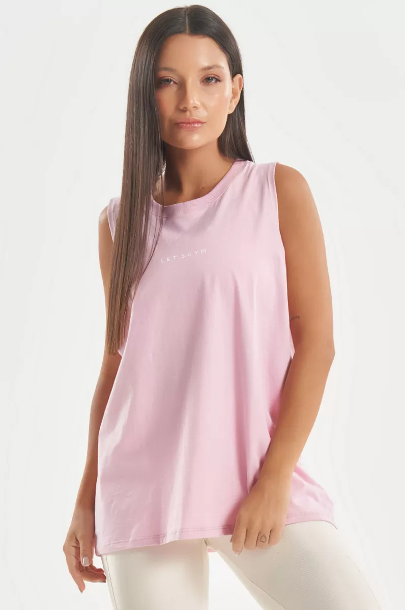 Lets Gym - Tank Shirt Soft Basic Light Pink - 2848ROC