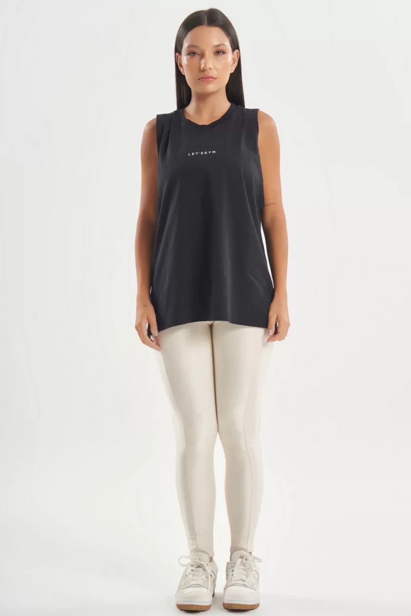 Lets Gym - Soft Basic Tank Shirt Black - 2848PT Lets Gym - Soft Basic Tank Shirt Black - 2848PT