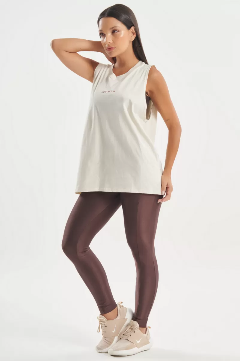 Lets Gym - Tank Shirt Soft Basic Off White - 2848OFW Lets Gym - Tank Shirt Soft Basic Off White - 2848OFW