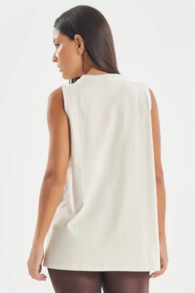 Lets Gym - Tank Shirt Soft Basic Off White - 2848OFW Lets Gym - Tank Shirt Soft Basic Off White - 2848OFW