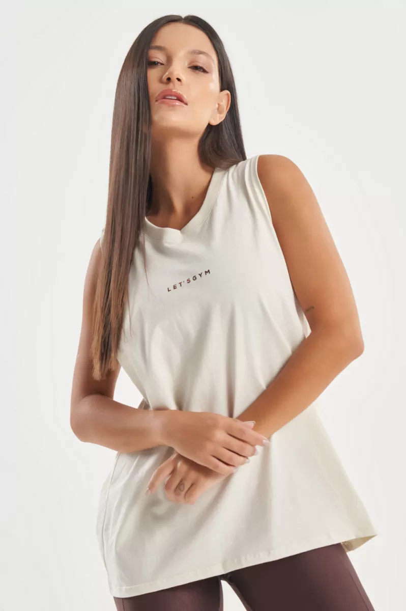 Lets Gym - Tank Shirt Soft Basic Off White - 2848OFW Lets Gym - Tank Shirt Soft Basic Off White - 2848OFW