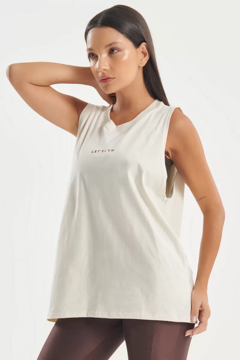 Lets Gym - Tank Shirt Soft Basic Off White - 2848OFW Lets Gym - Tank Shirt Soft Basic Off White - 2848OFW