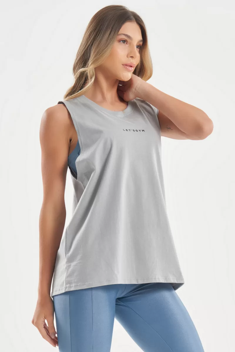 Lets Gym - Tank Shirt Soft Basic Gray - 2848CZ