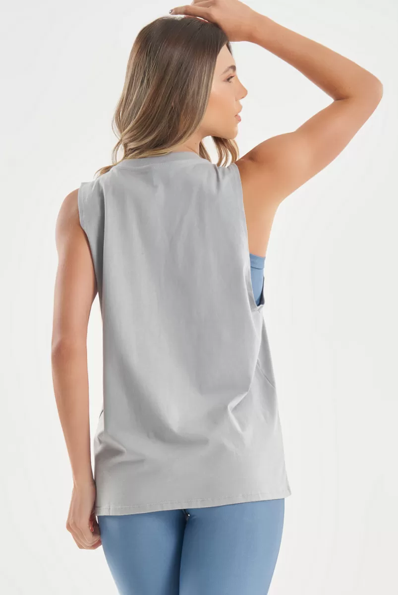 Lets Gym - Tank Shirt Soft Basic Gray - 2848CZ