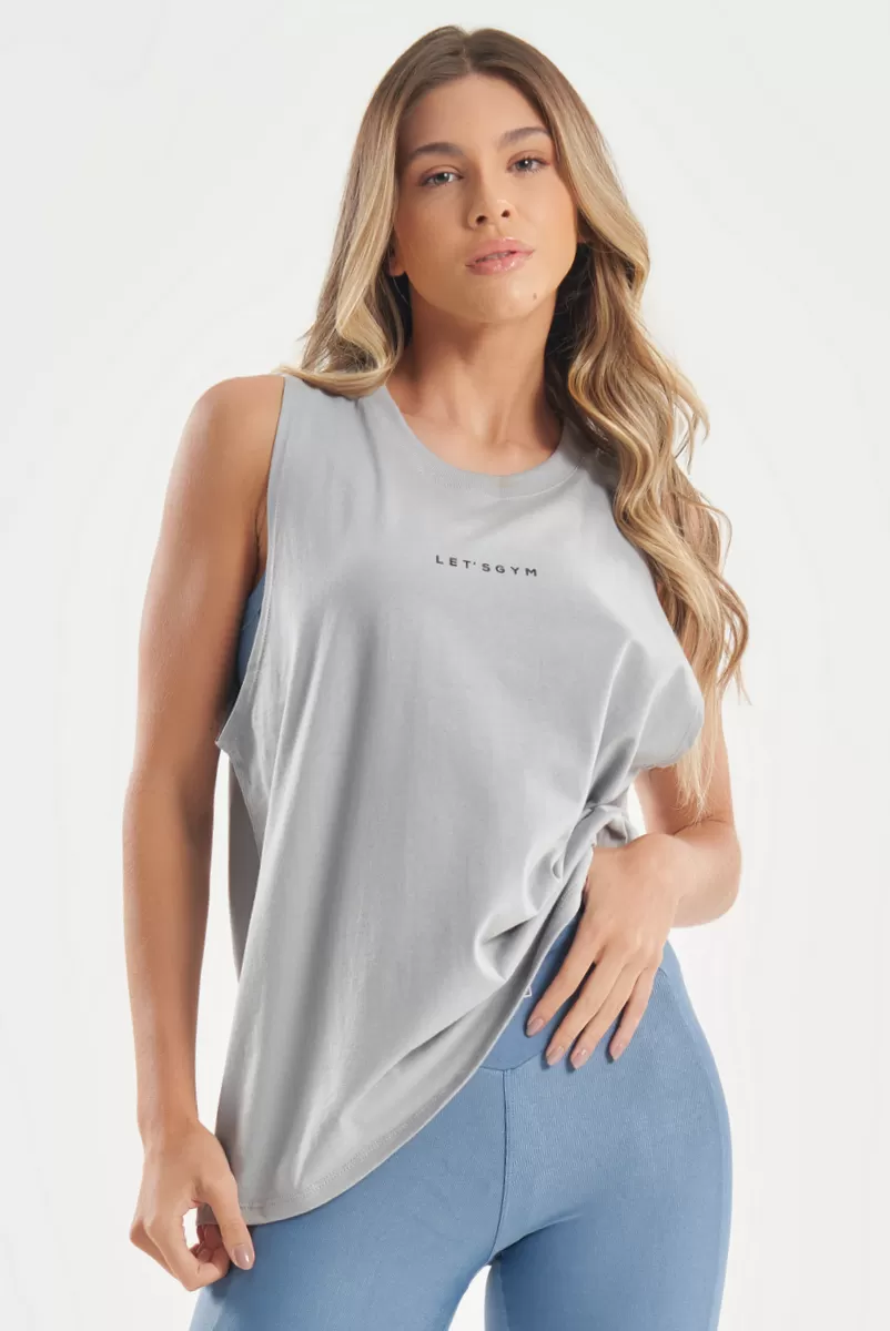 Lets Gym - Tank Shirt Soft Basic Gray - 2848CZ