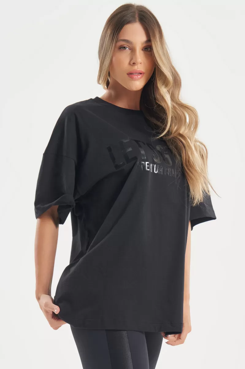 Lets Gym - Oversized Duo Comfort T-Shirt Black - 2763PT Lets Gym - Oversized Duo Comfort T-Shirt Black - 2763PT