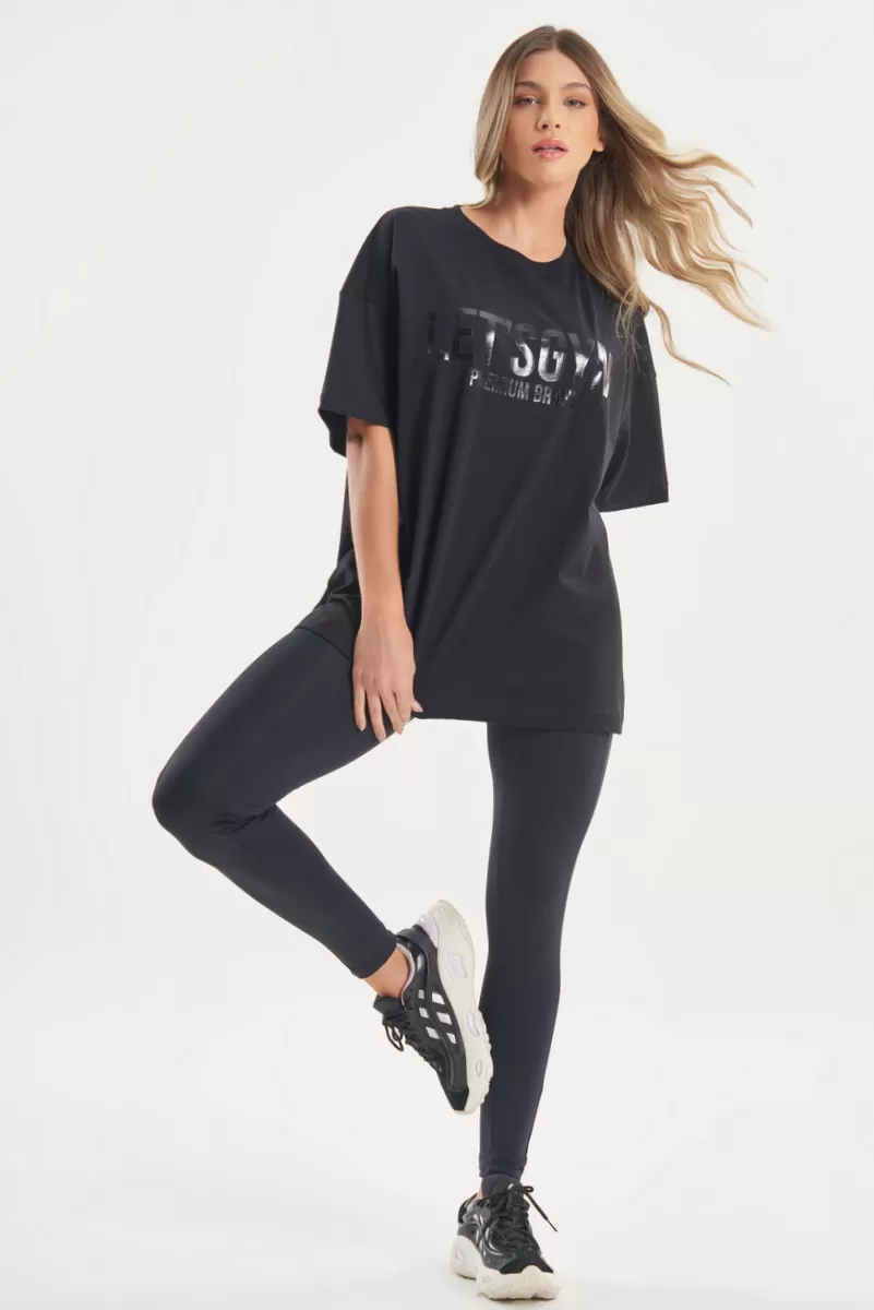 Lets Gym - Oversized Duo Comfort T-Shirt Black - 2763PT Lets Gym - Oversized Duo Comfort T-Shirt Black - 2763PT