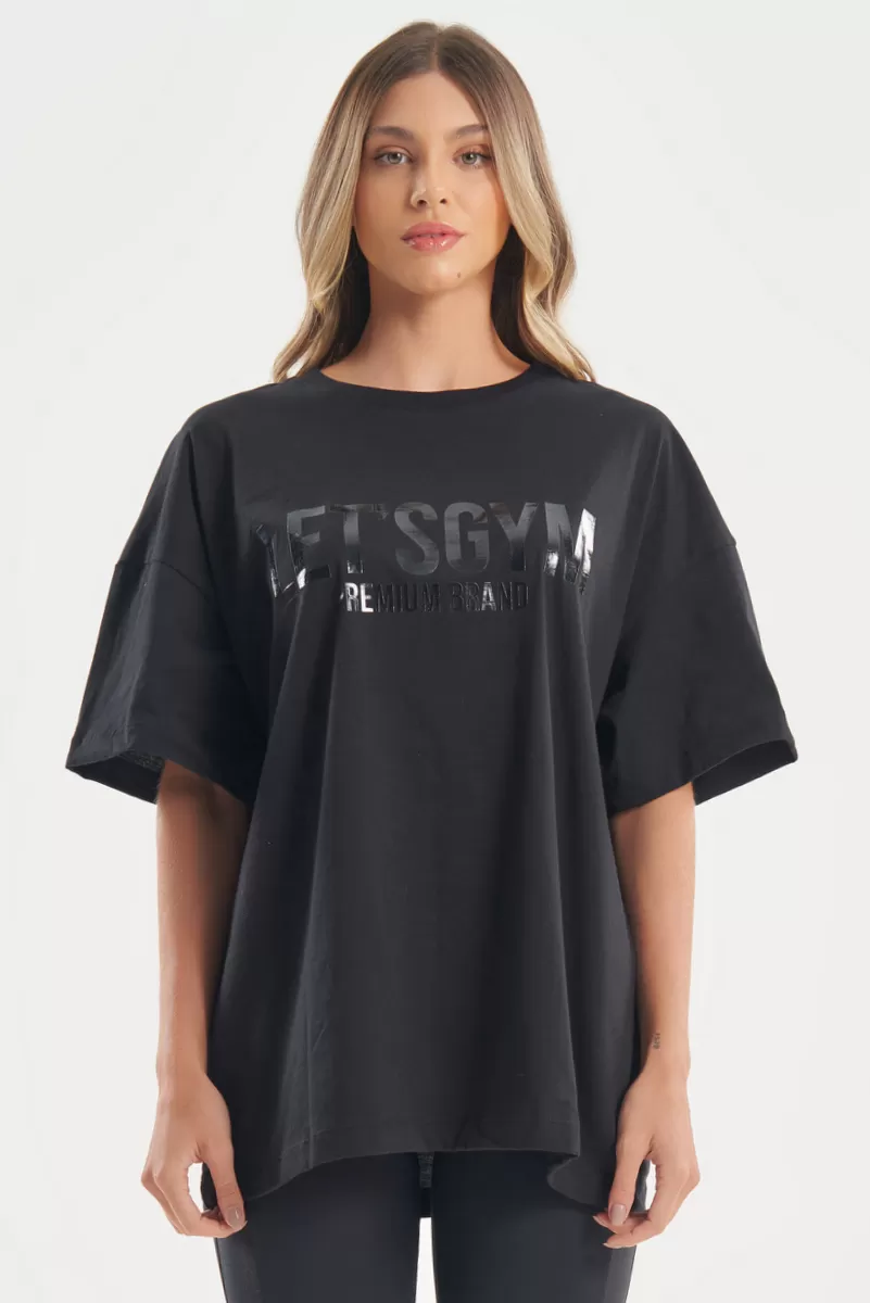Lets Gym - Camiseta Oversized Duo Comfort Preto - 2763PT