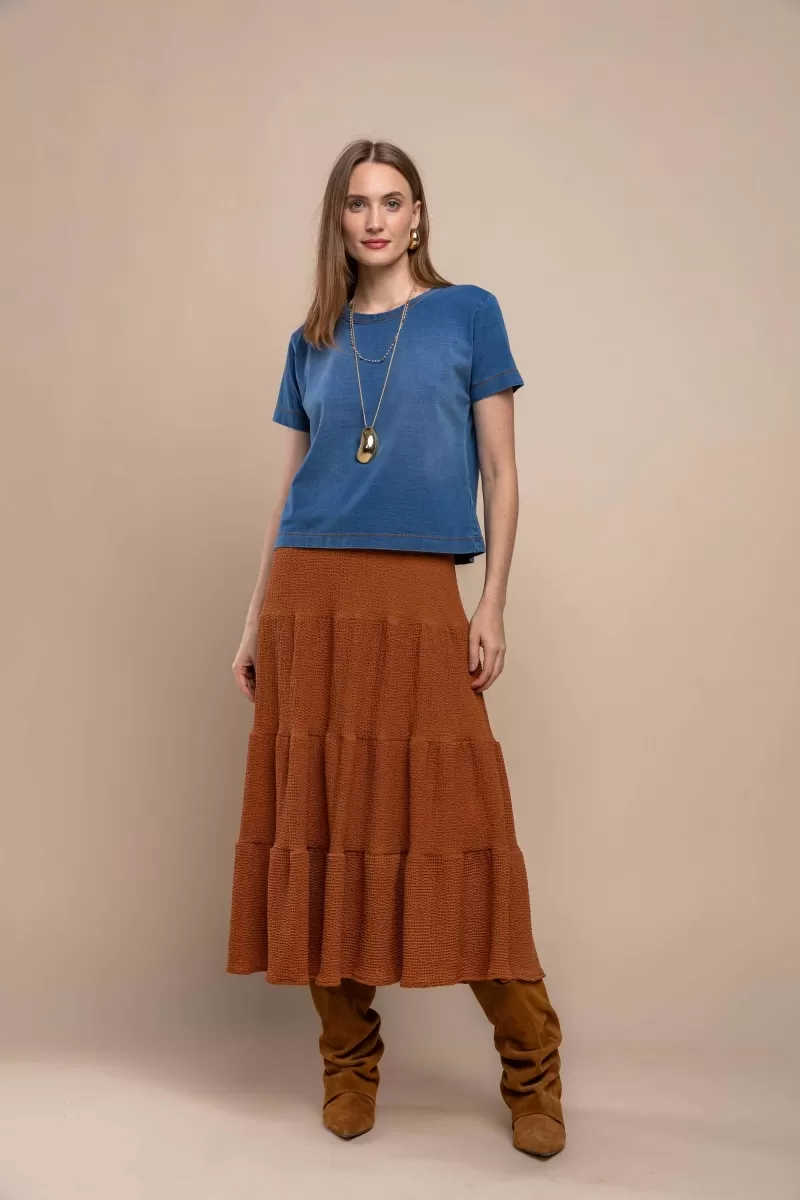 Hidrogênio - BROWN 3 MARIAS LONG SKIRT - 20431031 Hidrogênio - BROWN 3 MARIAS LONG SKIRT - 20431031