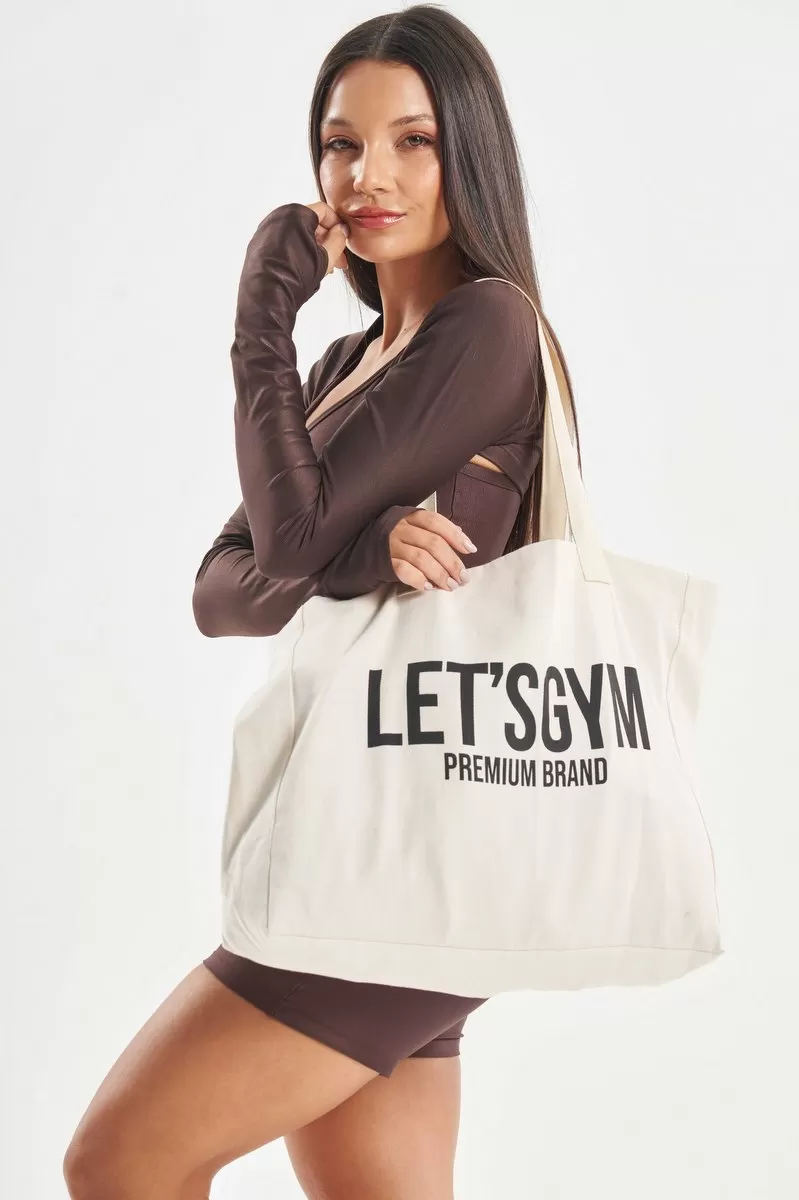 Lets Gym - Lets Gym Off White Ecobag - 2805OFW