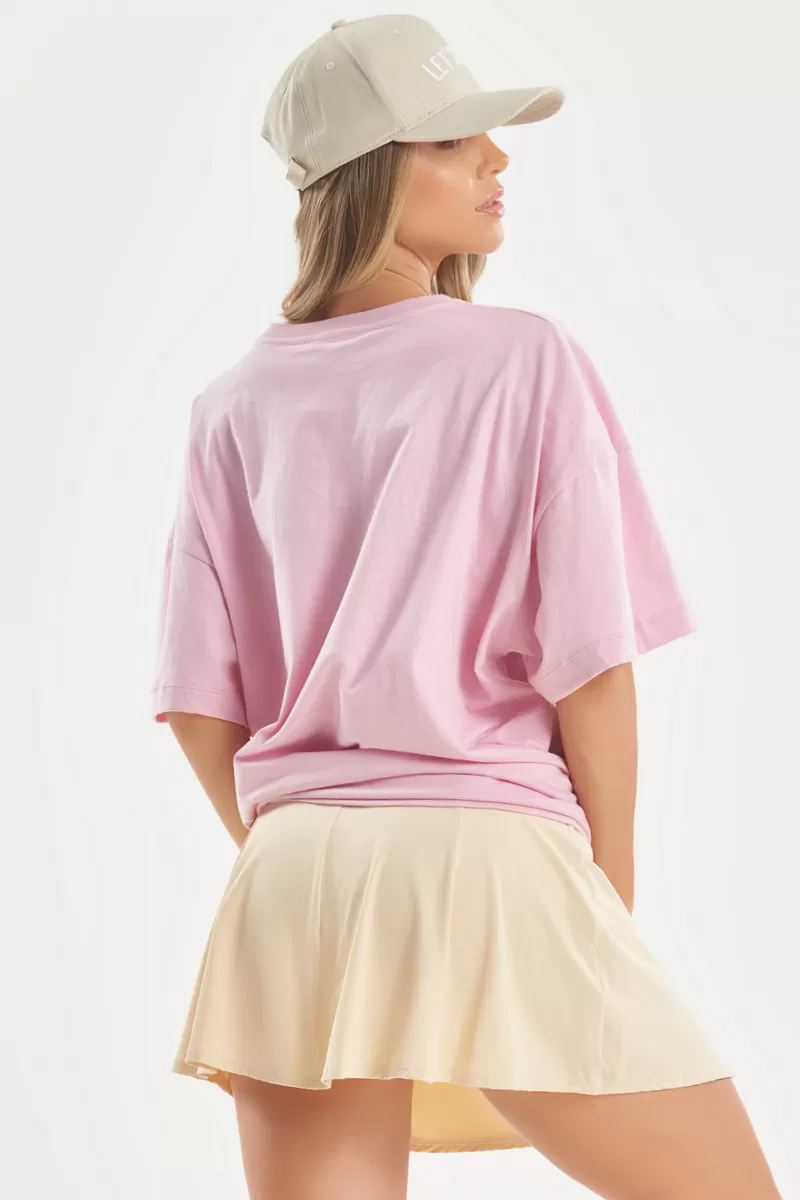 Lets Gym - Light Pink Minimal Glow Oversized T-Shirt - 2842ROC Lets Gym - Light Pink Minimal Glow Oversized T-Shirt - 2842ROC