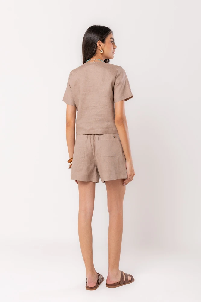 Hidrogênio - SHORTS LINHO C/ CINTO FORRADO GROOT - 20150586 Hidrogênio - SHORTS LINHO C/ CINTO FORRADO GROOT - 20150586