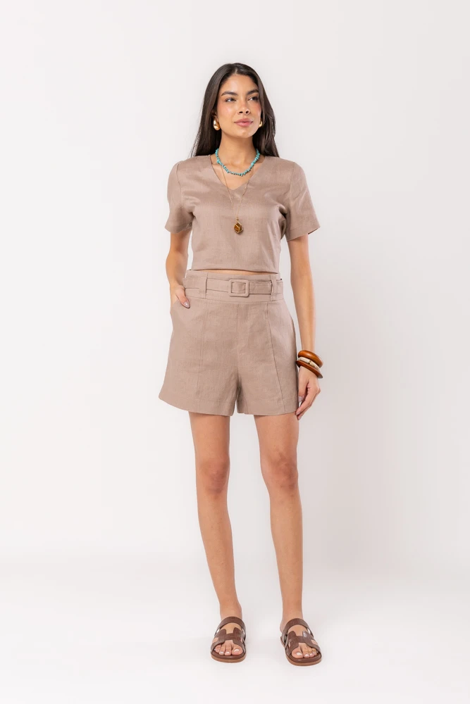 Hidrogênio - SHORTS LINHO C/ CINTO FORRADO GROOT - 20150586 Hidrogênio - SHORTS LINHO C/ CINTO FORRADO GROOT - 20150586