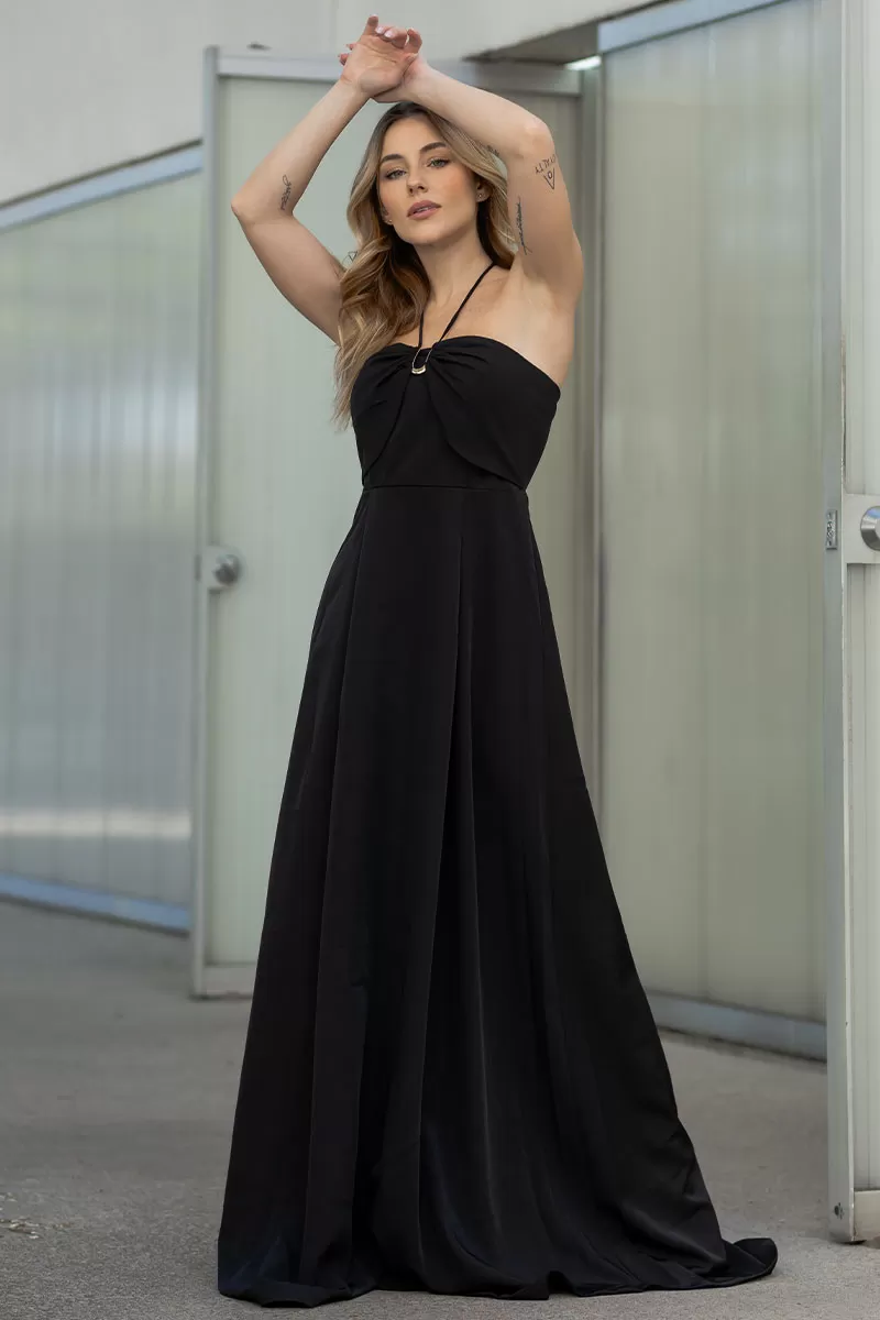 Miss Misses - Ketlyn Long Black One-Shoulder Dress - 54577001 Miss Misses - Ketlyn Long Black One-Shoulder Dress - 54577001