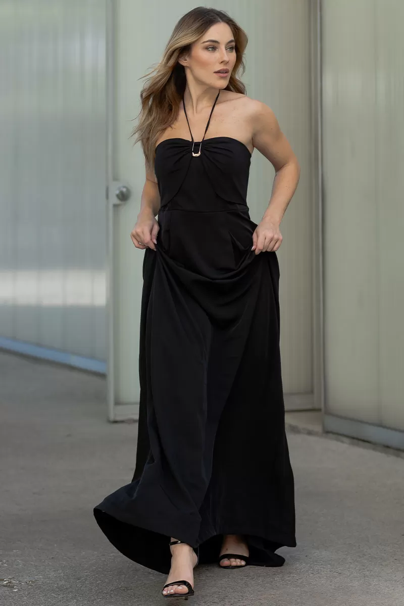 Miss Misses - Ketlyn Long Black One-Shoulder Dress - 54577001 Miss Misses - Ketlyn Long Black One-Shoulder Dress - 54577001