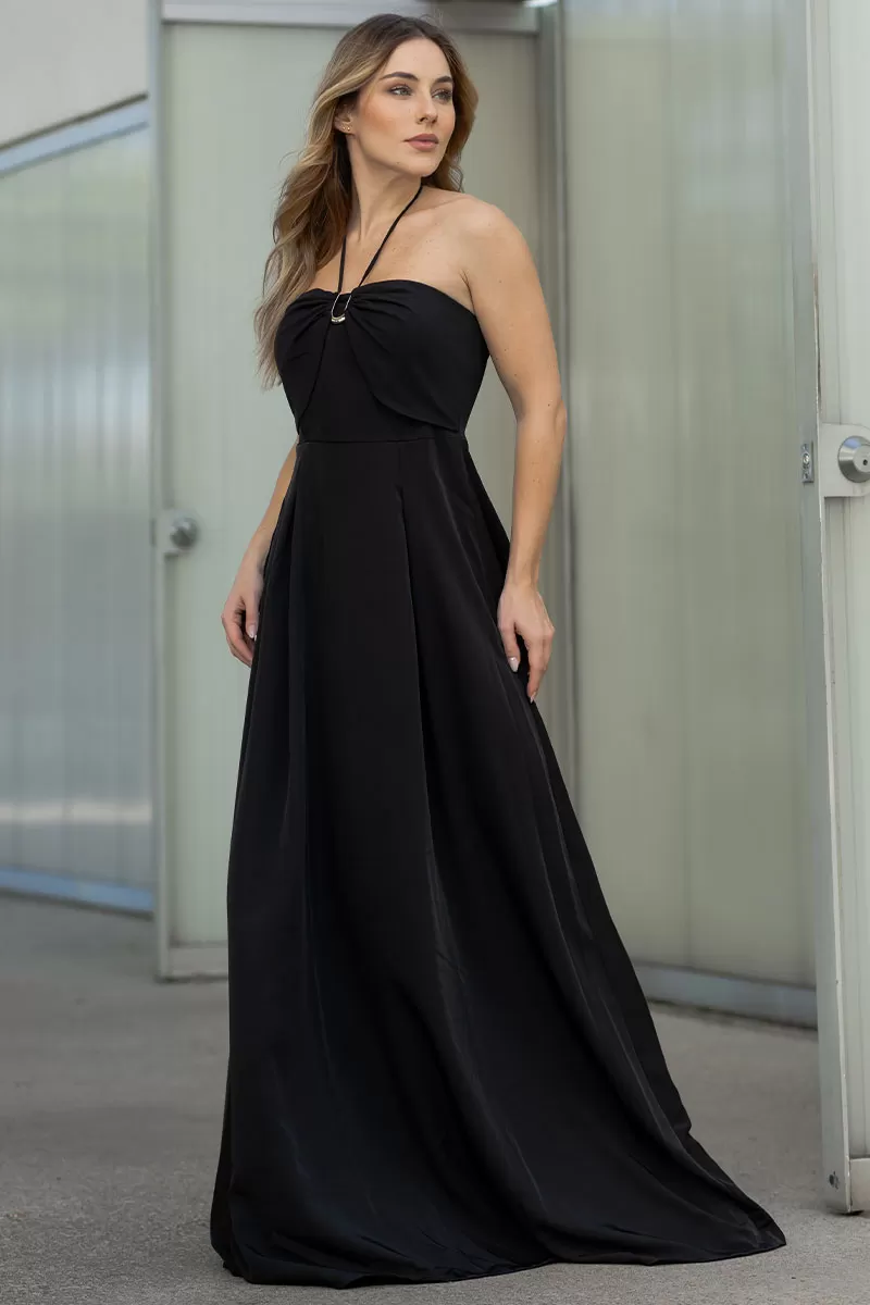 Miss Misses - Ketlyn Long Black One-Shoulder Dress - 54577001 Miss Misses - Ketlyn Long Black One-Shoulder Dress - 54577001