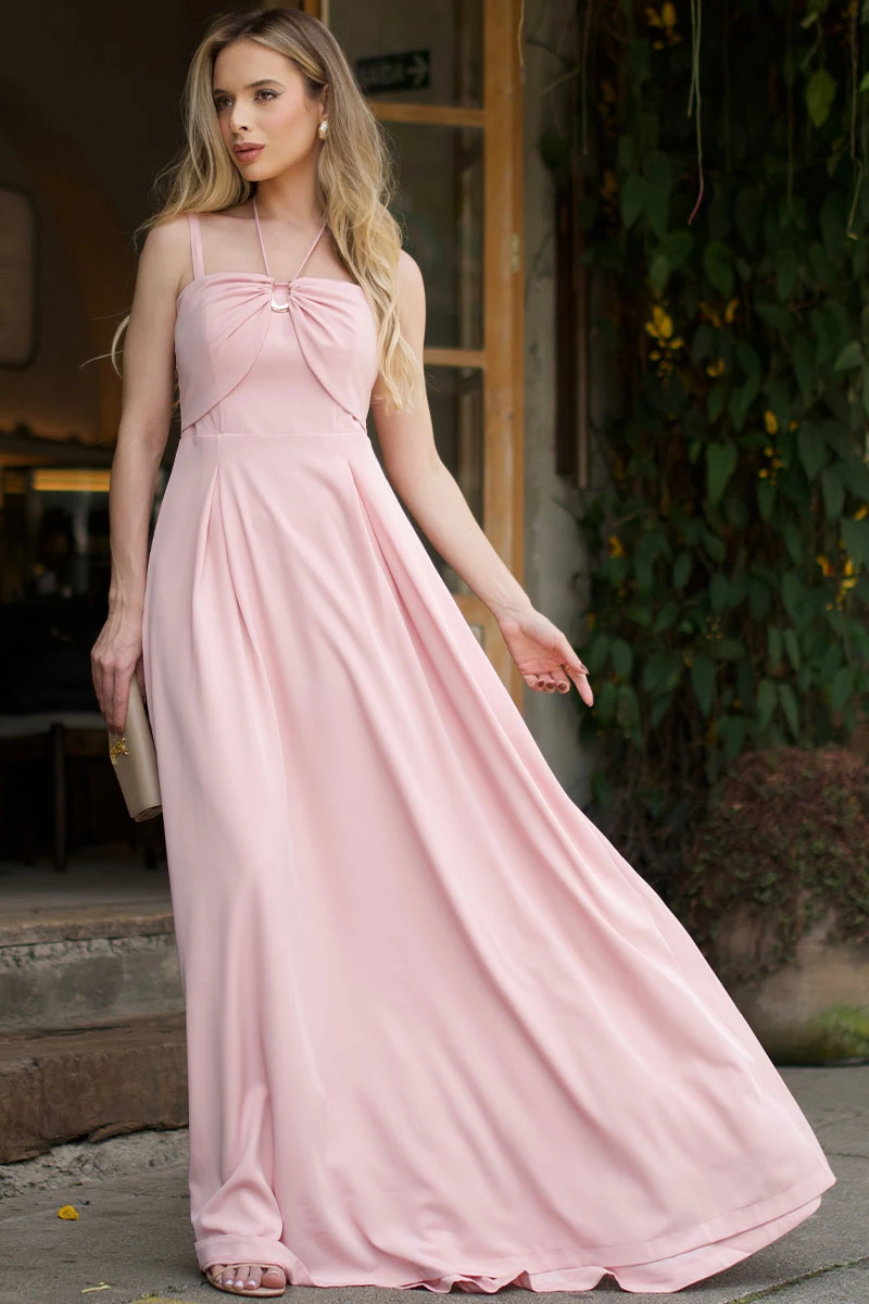 Miss Misses - Ketlyn Long Pink Halter Dress - 54577060 Miss Misses - Ketlyn Long Pink Halter Dress - 54577060