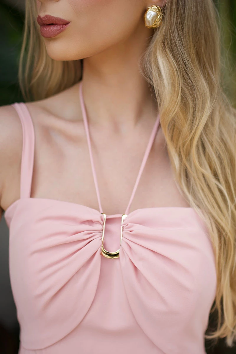 Miss Misses - Ketlyn Long Pink Halter Dress - 54577060 Miss Misses - Ketlyn Long Pink Halter Dress - 54577060