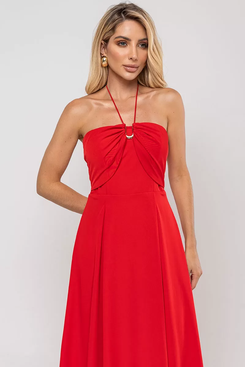 Miss Misses - Ketlyn Long Red Halter Dress - 54577060 Miss Misses - Ketlyn Long Red Halter Dress - 54577060