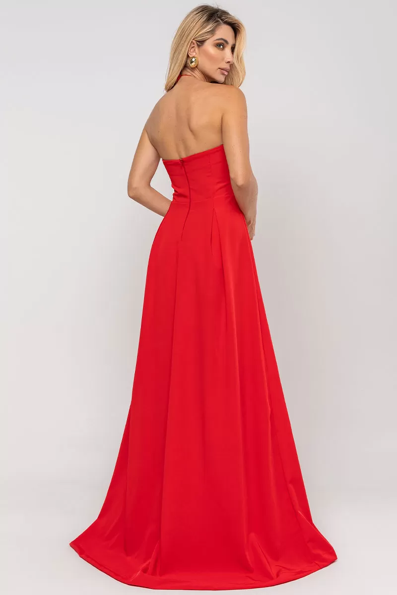 Miss Misses - Ketlyn Long Red Halter Dress - 54577060 Miss Misses - Ketlyn Long Red Halter Dress - 54577060