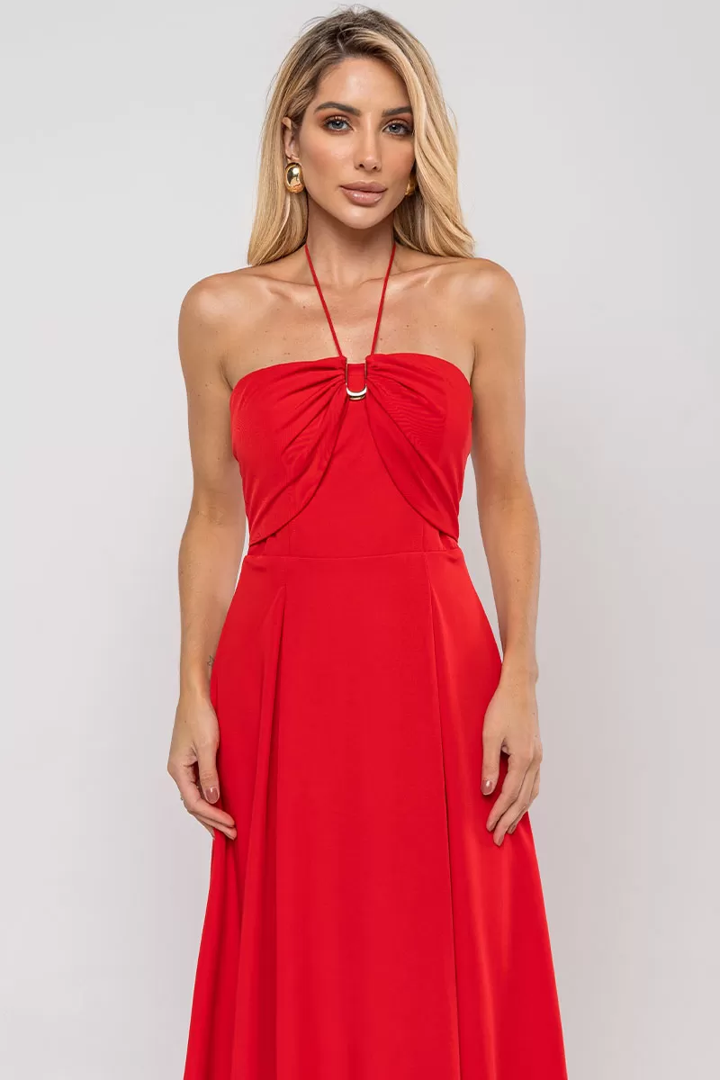 Miss Misses - Ketlyn Long Red Halter Dress - 54577060 Miss Misses - Ketlyn Long Red Halter Dress - 54577060