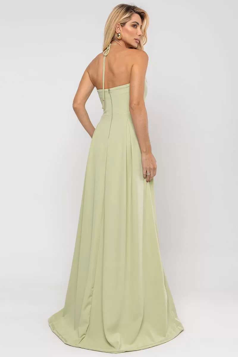 Miss Misses - Ketlyn Long Green Halter Dress - 54577023 Miss Misses - Ketlyn Long Green Halter Dress - 54577023
