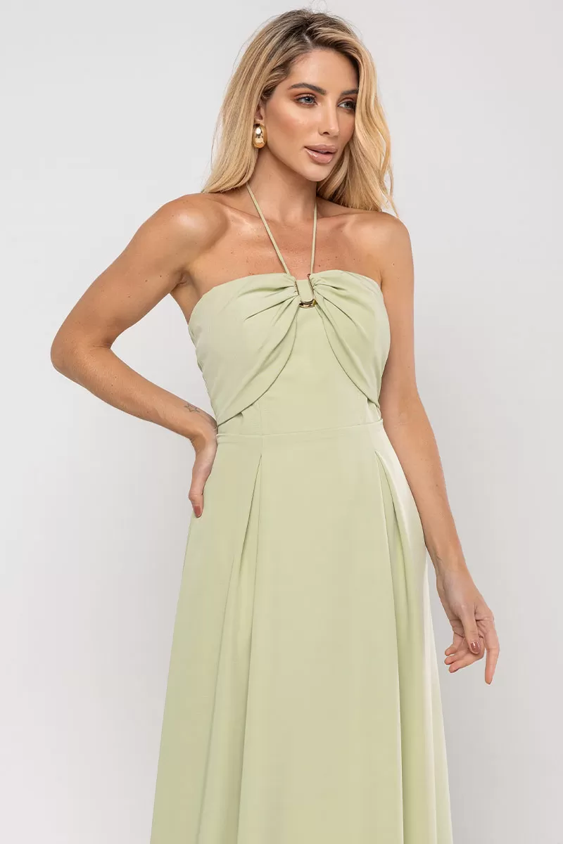 Miss Misses - Ketlyn Long Green Halter Dress - 54577023 Miss Misses - Ketlyn Long Green Halter Dress - 54577023