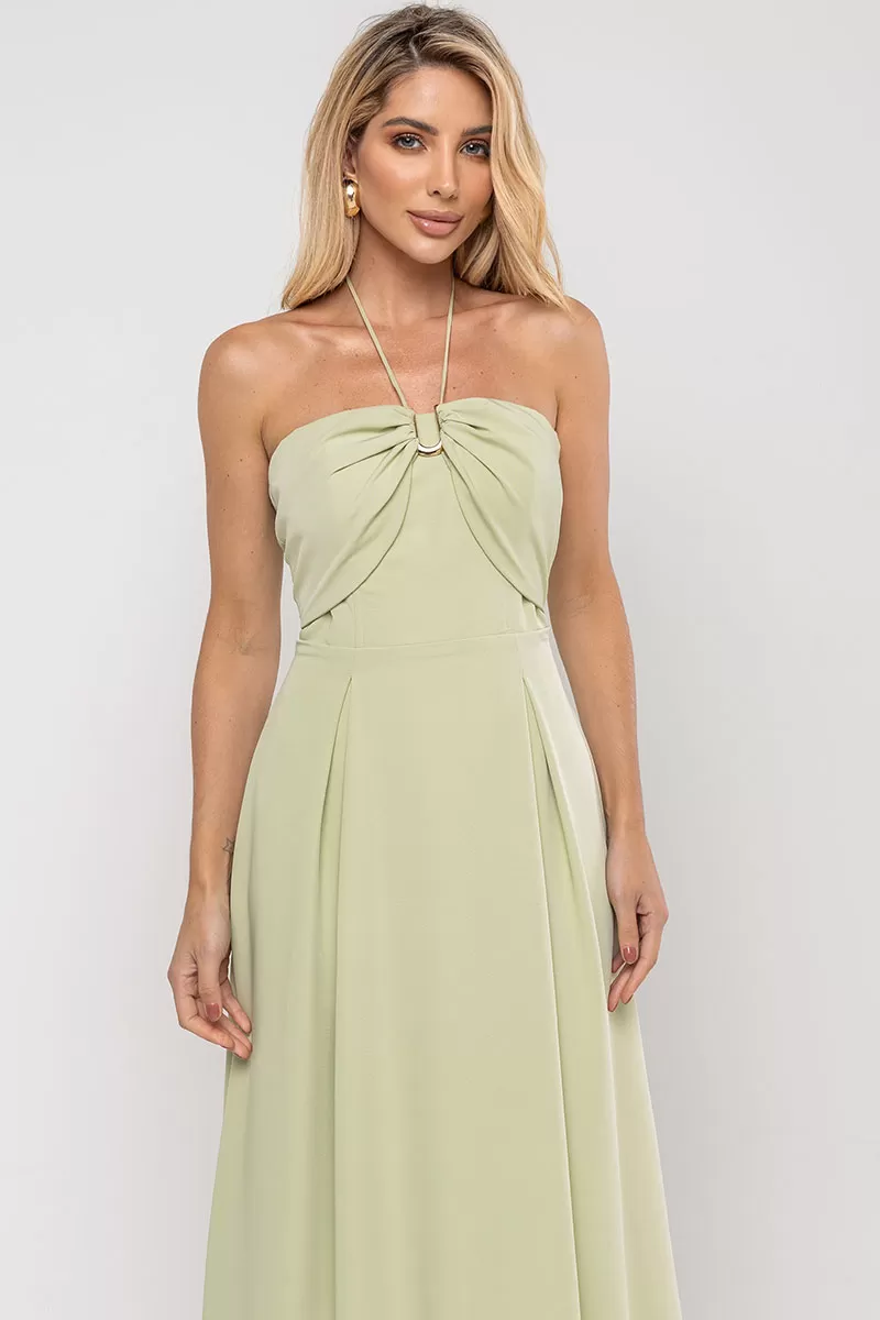 Miss Misses - Ketlyn Long Green Halter Dress - 54577023 Miss Misses - Ketlyn Long Green Halter Dress - 54577023