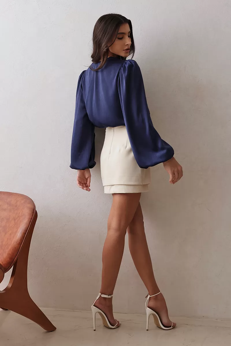 Dot Clothing - Dot Clothing Navy Collarless Shirt - 2683AZUL Dot Clothing - Dot Clothing Navy Collarless Shirt - 2683AZUL