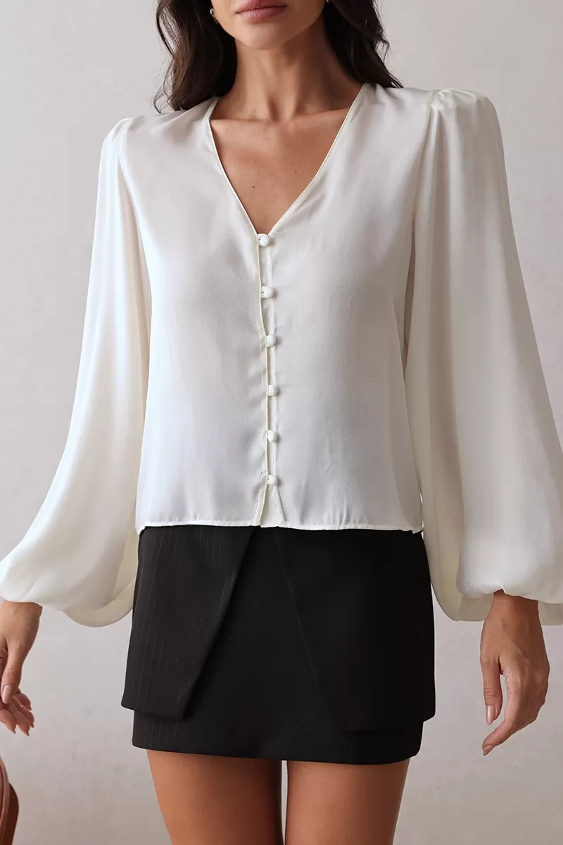 Dot Clothing - Dot Clothing White Collarless Shirt - 2683BRANCO Dot Clothing - Dot Clothing White Collarless Shirt - 2683BRANCO