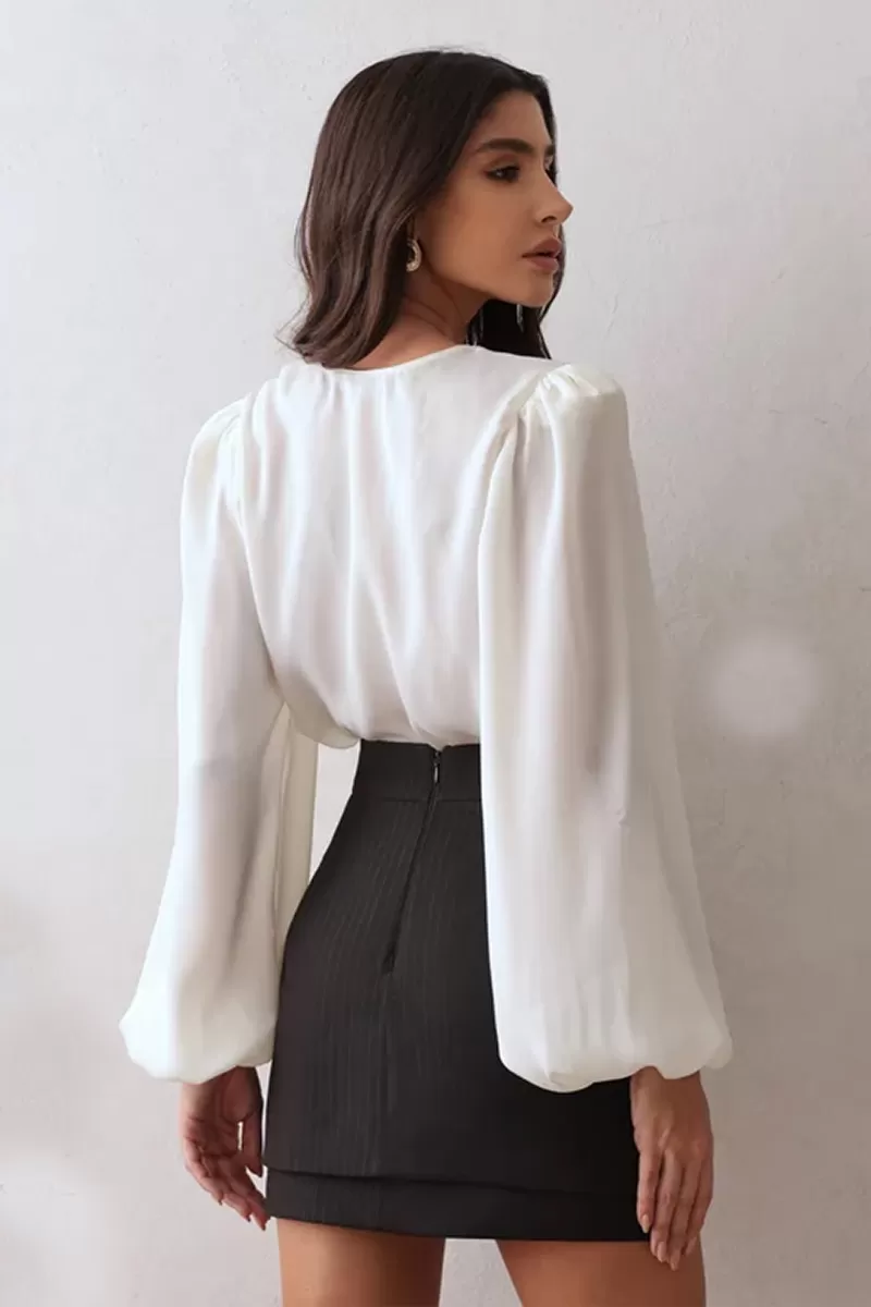 Dot Clothing - Dot Clothing White Collarless Shirt - 2683BRANCO Dot Clothing - Dot Clothing White Collarless Shirt - 2683BRANCO
