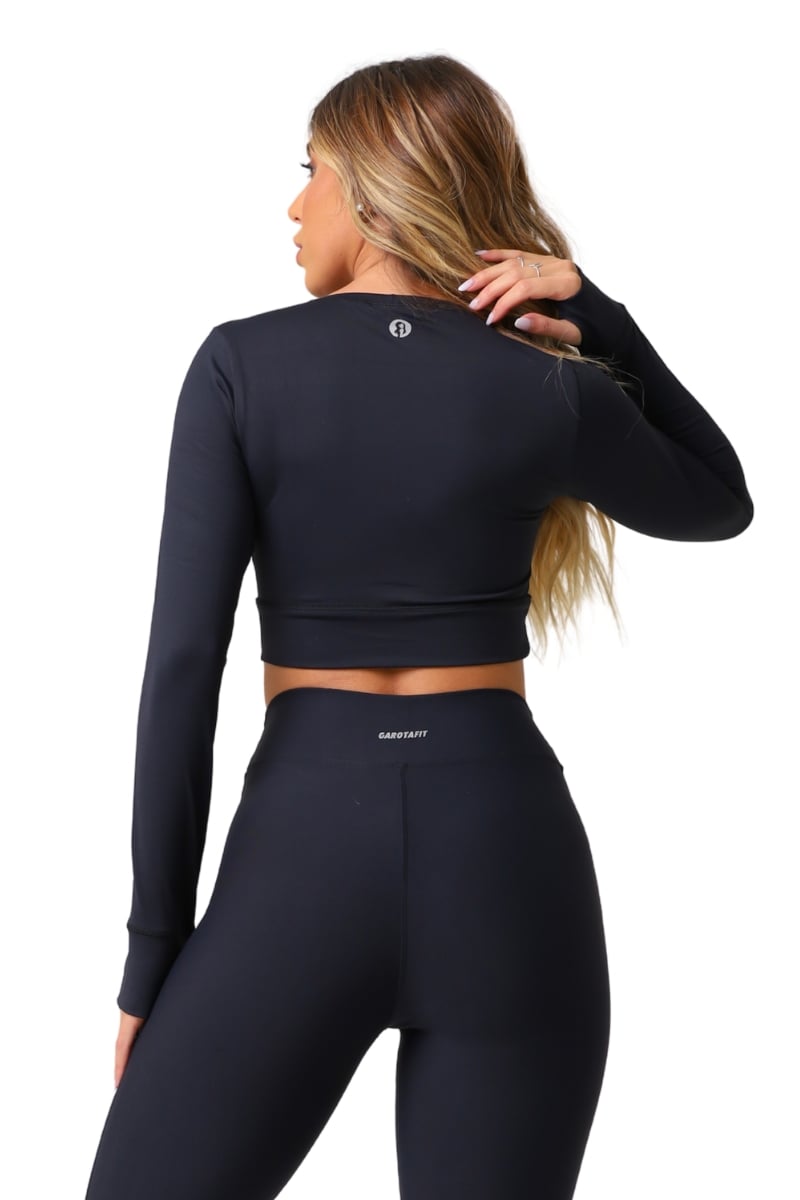 Garotafit - Black Radiant Crop Top - BL247A Garotafit - Black Radiant Crop Top - BL247A