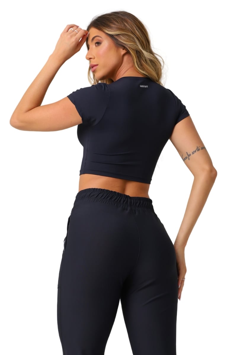 Garotafit - Black Lofty Crop Top - BL245A Garotafit - Black Lofty Crop Top - BL245A