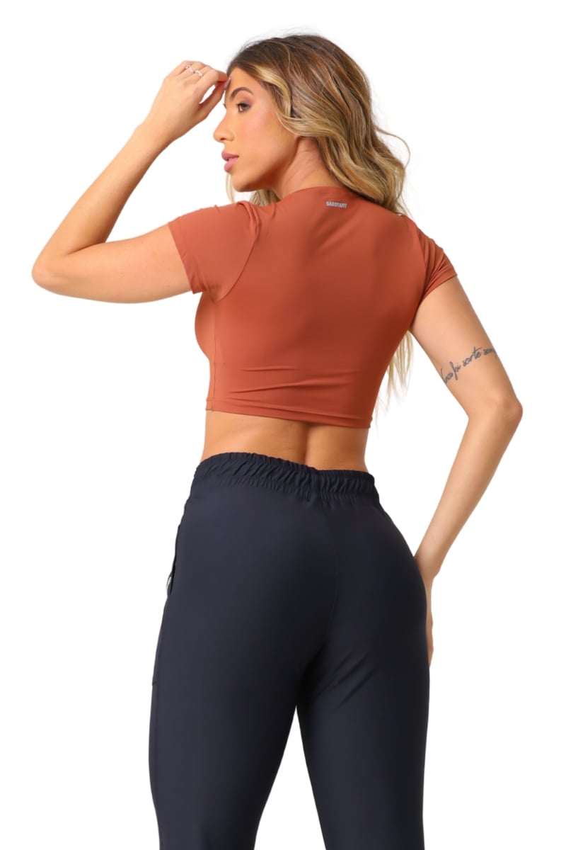 Garotafit - Hazelnut Lofty Crop Top - BL245NA Garotafit - Hazelnut Lofty Crop Top - BL245NA