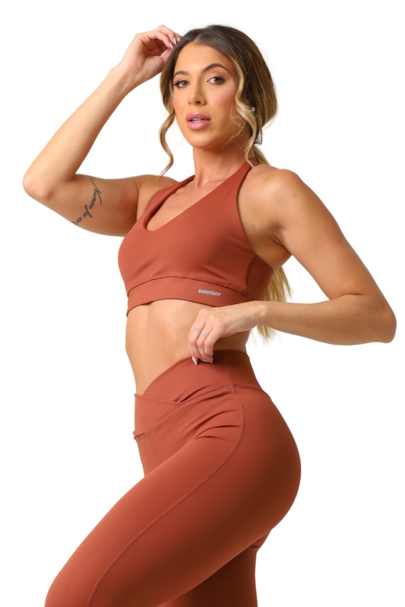 Garotafit - Kooky Chocolate Top - TOB112CH Garotafit - Kooky Chocolate Top - TOB112CH