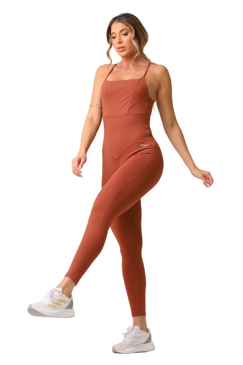 Garotafit - Kooky Chocolate Jumpsuit - MAC230CH Garotafit - Kooky Chocolate Jumpsuit - MAC230CH