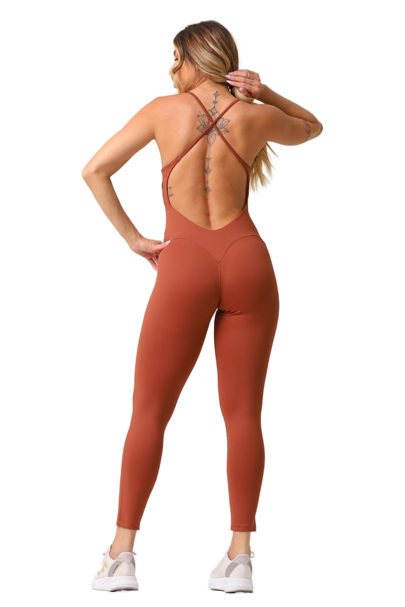 Garotafit - Kooky Chocolate Jumpsuit - MAC230CH Garotafit - Kooky Chocolate Jumpsuit - MAC230CH