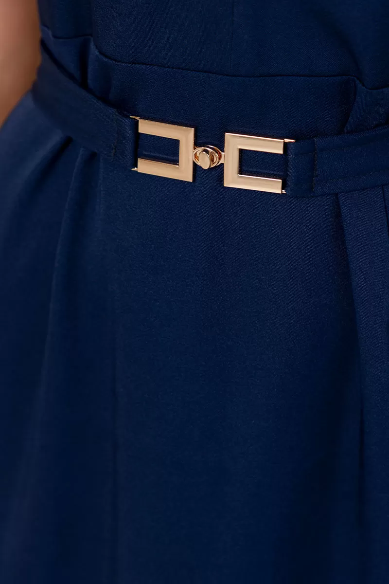 Miss Misses - Janaina MD Dress with Wrap Around Belt and Navy Collar - 54593004 Miss Misses - Janaina MD Dress with Wrap Around Belt and Navy Collar - 54593004