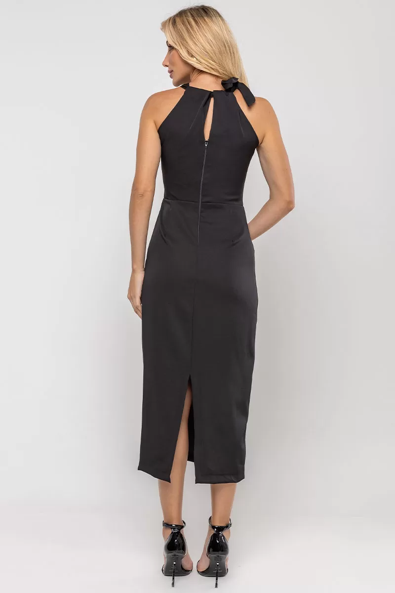 Miss Misses - Janaina MD Wrap Dress with Belt and Black Collar - 54593001 Miss Misses - Janaina MD Wrap Dress with Belt and Black Collar - 54593001