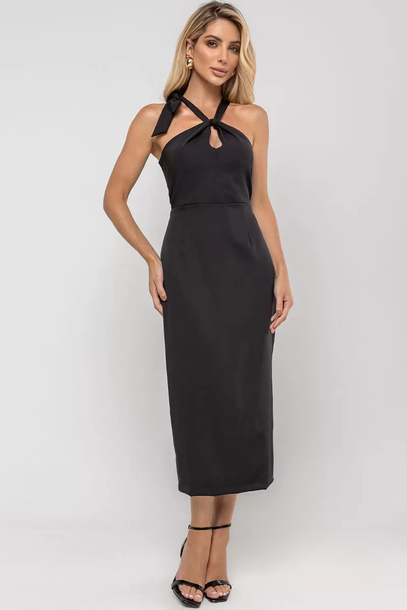 Miss Misses - Janaina MD Wrap Dress with Belt and Black Collar - 54593001