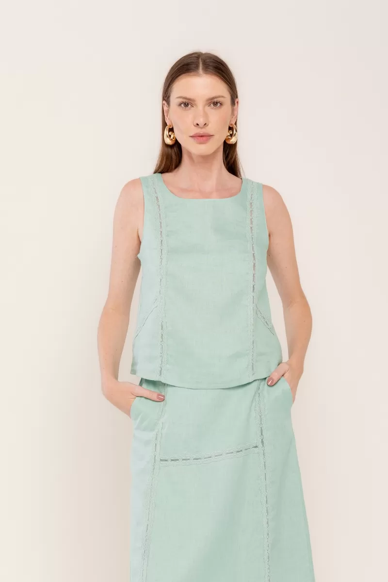 Hidrogênio - PERPEMINT LACE TANK TOP - 20449583
