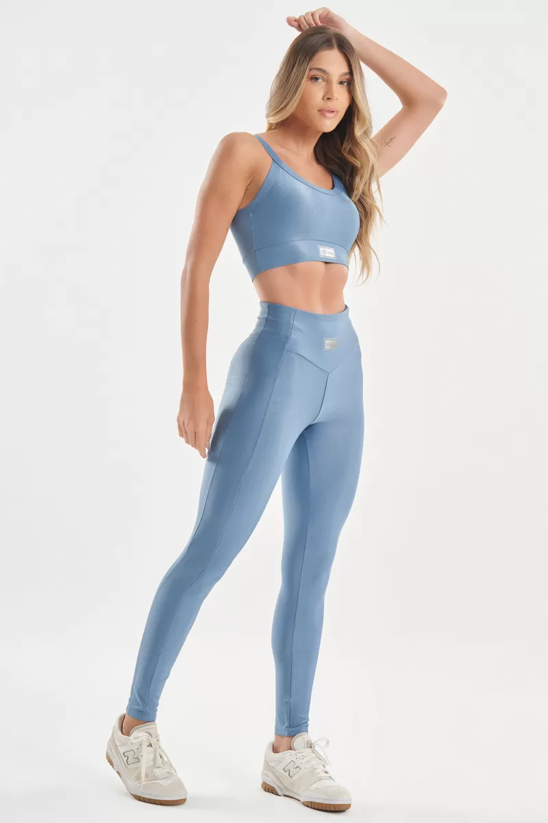 Lets Gym - Vintage Blue Bright Leggings - 2142BAZV Lets Gym - Vintage Blue Bright Leggings - 2142BAZV