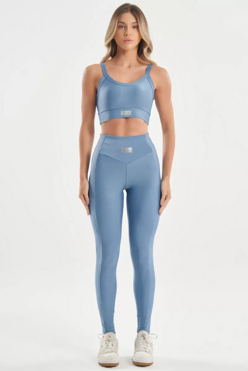 Lets Gym - Vintage Blue Bright Leggings - 2142BAZV